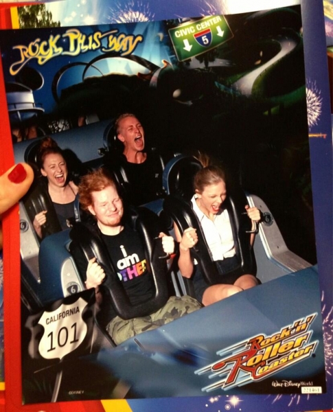 "Best day EVER. Disney with my friendssssss!!! @edsheeran @Mallauri @Scott_Myrick"
